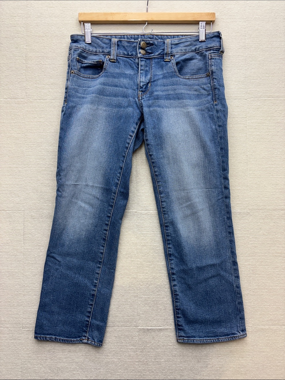 American Eagle | artist crop stretch 8 Classic Women's Blue Denim Jeans